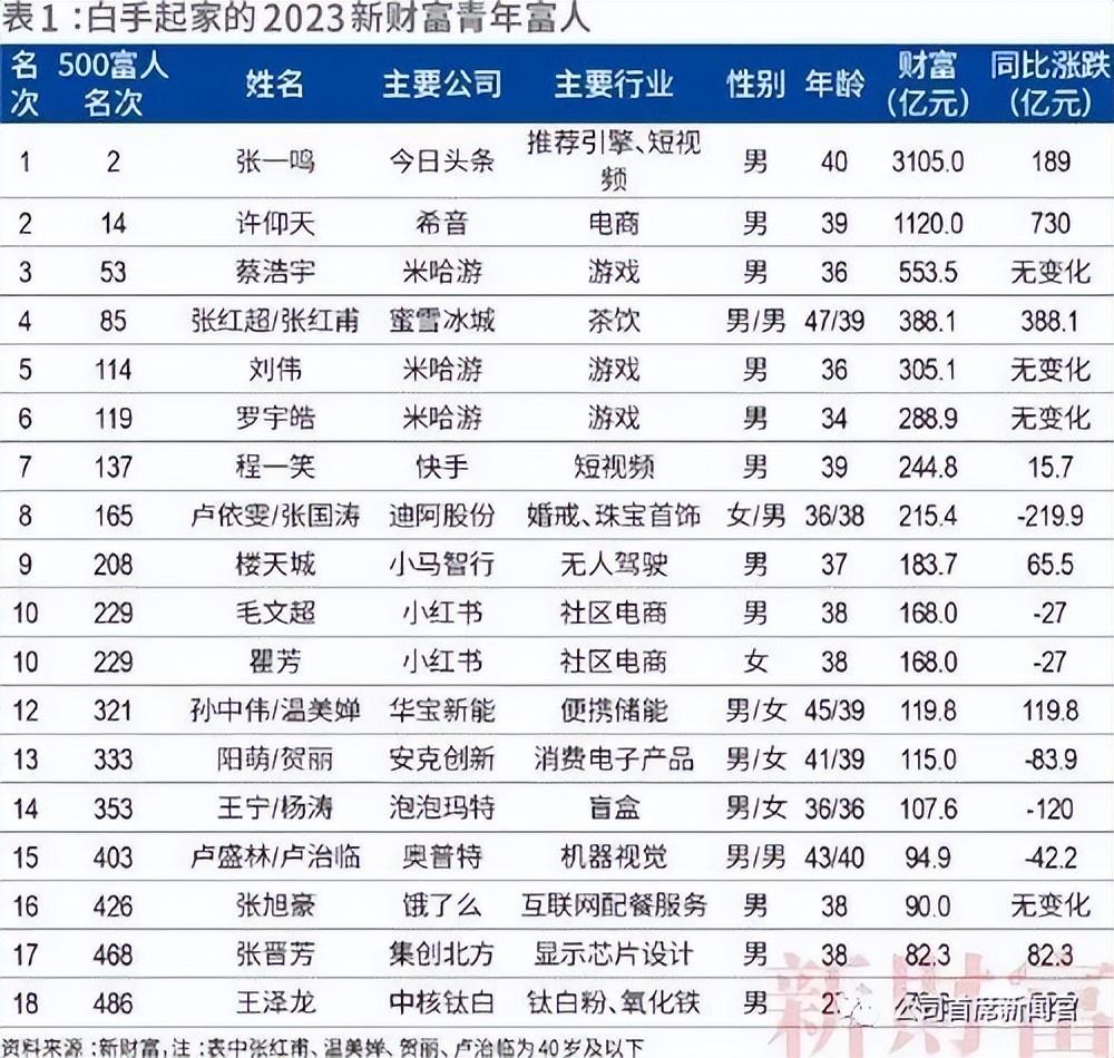 中国财富榜最新排名揭示经济力量与格局巨变